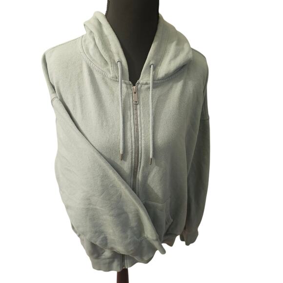 Cozy And Chic Light Blue Zip-Up Hoodie Sweater Women's Size Large Winter Layers - Picture 1 of 6
